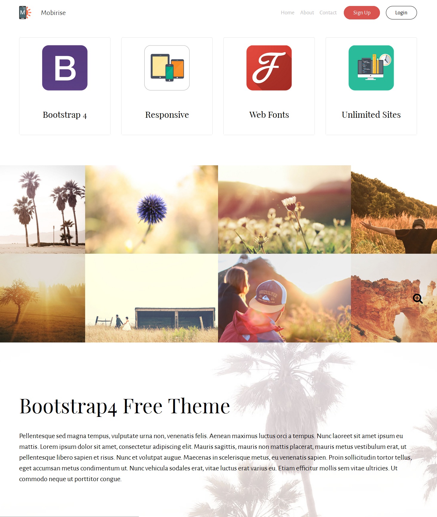 Free Bootstrap Portfolio Theme