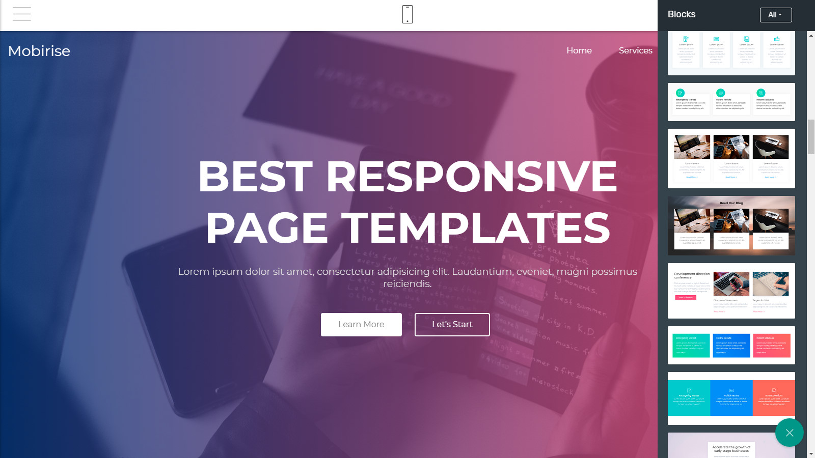 responsive page layouts